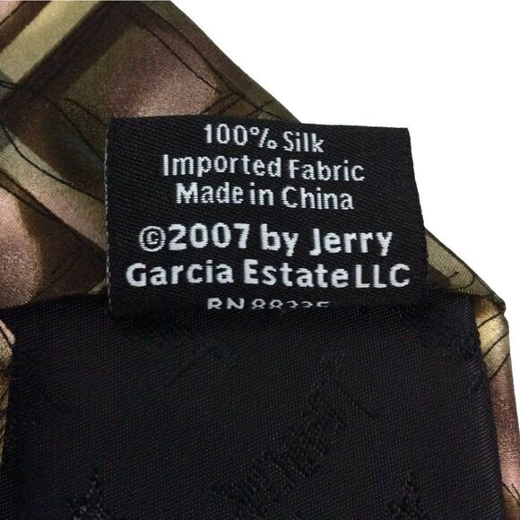 J Garcia Jerry Neck Tie Hieroglyphics 2007 Ltd Ed Brown Gold Collection 44 Silk - Picture 5 of 5